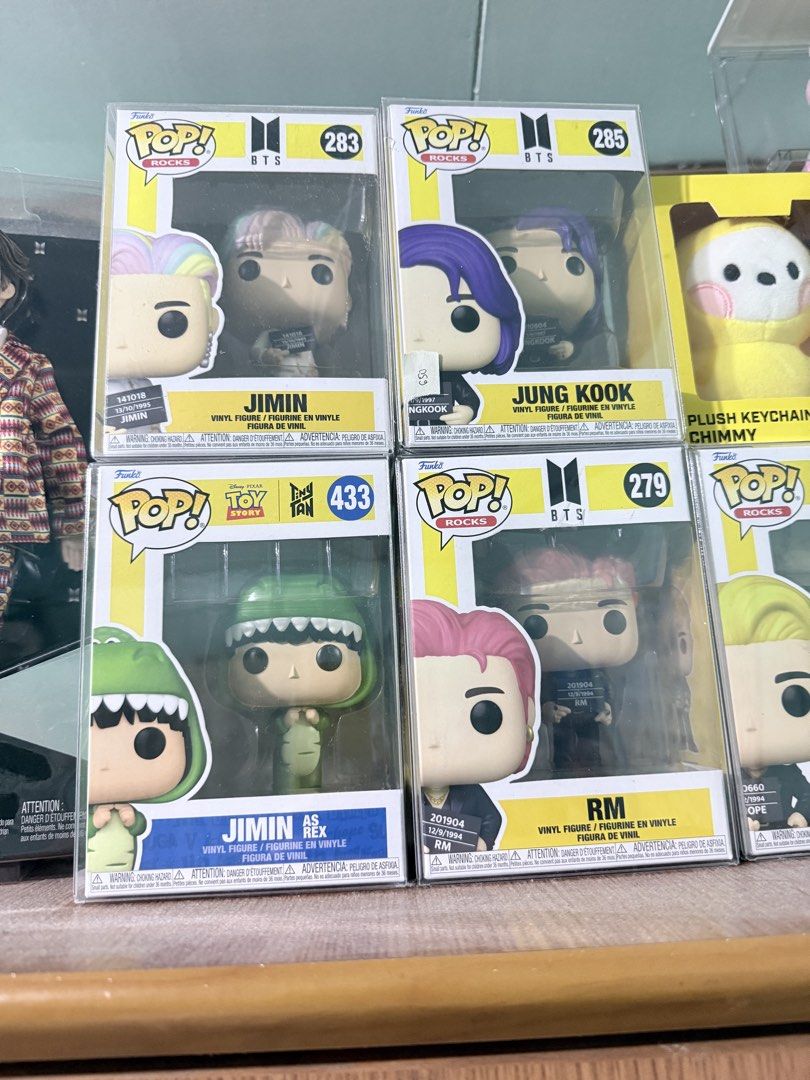 JUNGKOOK JIMIN RM FUNKO POP (Category: Designer & Blind Box Toys) located in Quezon City. Submitted by mimonmimon (Listing ID 1438445556, Image 1). Description: JUNGKOOK BUTTER - 800 JIMIN BUTTER - 500 JIMIN REX - 700 RM - 400 Shipping/Pick up on WEEKENDS and HOLIDAYS only Mod: SDD/GGX Mop: Gcash/BPI .