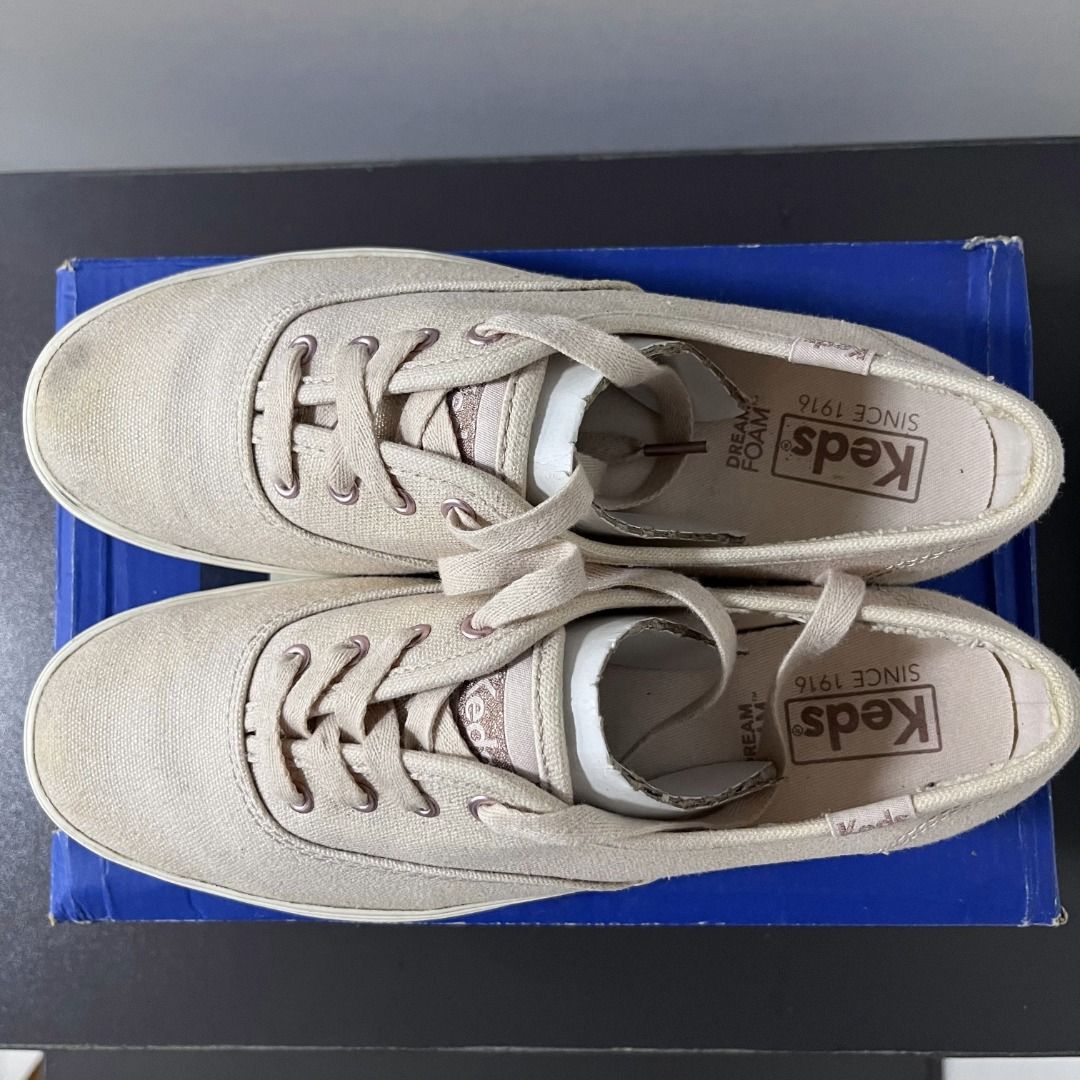 Keds Triple CVO MET (Rose Pink) (Category: Sneakers) located in Antipolo. Submitted by andyscovercollection (Listing ID 1438331603, Image 3). Description: - Size: USA 5.5 - Preloved shoes - With box - Minor stains Notes: 1. Since this item is preloved, kindly manage your expectations 2. Actual color may vary due to lighting..