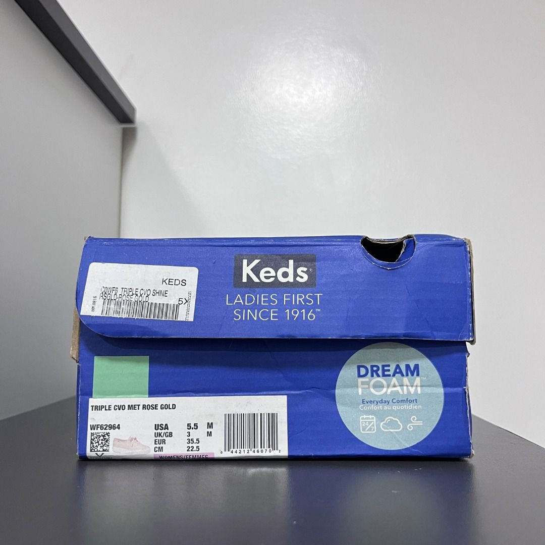 Keds Triple CVO MET (Rose Pink) (Category: Sneakers) located in Antipolo. Submitted by andyscovercollection (Listing ID 1438331603, Image 2). Description: - Size: USA 5.5 - Preloved shoes - With box - Minor stains Notes: 1. Since this item is preloved, kindly manage your expectations 2. Actual color may vary due to lighting..
