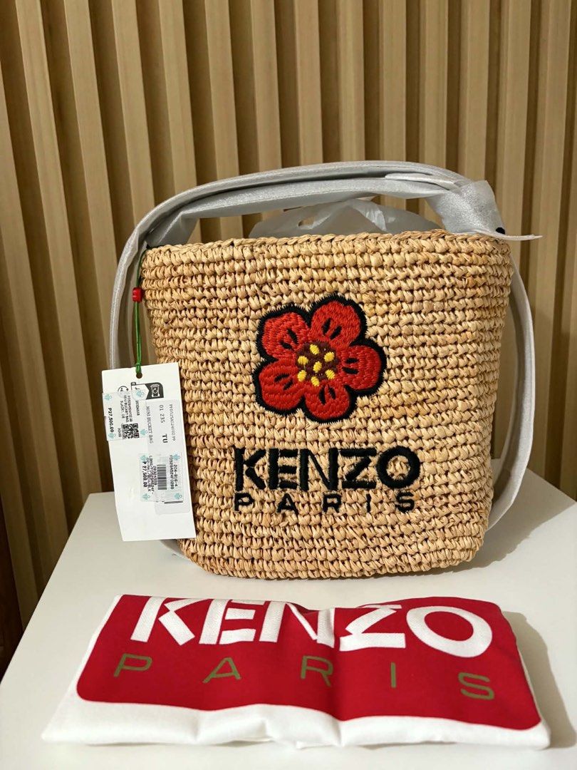 Kenzo Raffia Bucket Bag (Category: Luxury Bags & Wallets) located in Quezon City. Submitted by cel1111 (Listing ID 1438433791, Image 2). Description: Kenzo Raffia Bucket Bag Brand new/unused With tags & dust bag original price around 27k.
