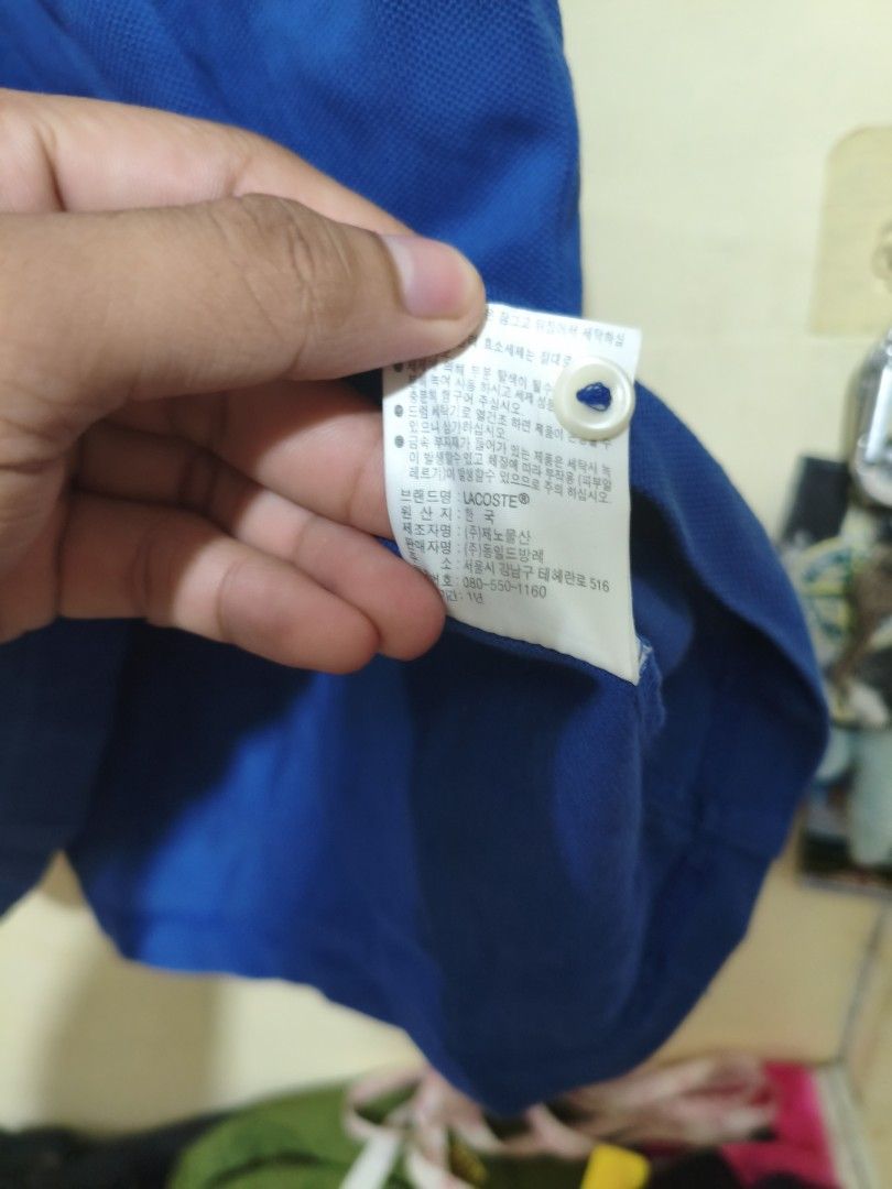 Lacoste (Category: Tshirts & Polo Shirts ) located in Manila. Submitted by randomitemsss (Listing ID 1438458580, Image 3). Description: excellent pa ang kulay sa labas issue colar only 18x27 size 3.