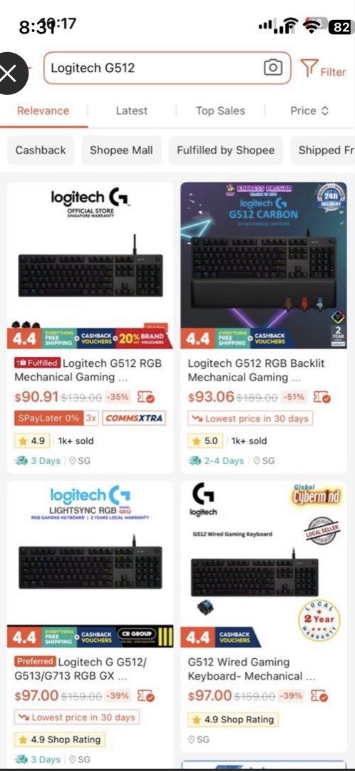 Logitech G512 RGB Mechanical Gaming Keyboard456752993058181122