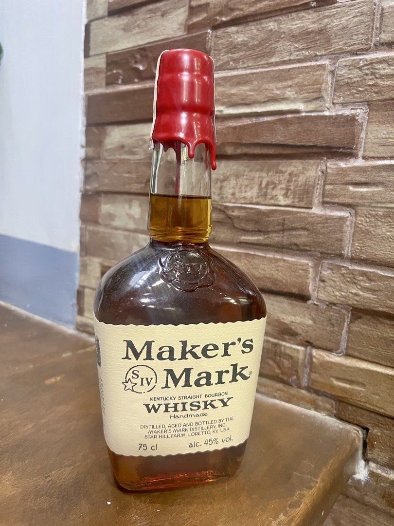 Maker's Mark Kentucky Straight Bourbon Whisky (Category: Beverages) located in Pasay City. Submitted by zenphoenix-9736 (Listing ID 1438356422, Image 1). Description: - Maker's Mark Kentucky Straight Bourbon Whisky - 75cl bottle - 45% alcohol by volume (ABV) - Handmade and distilled - Produced by Maker's Mark Distillery, Inc. - Made in Loretto, KY, USA.