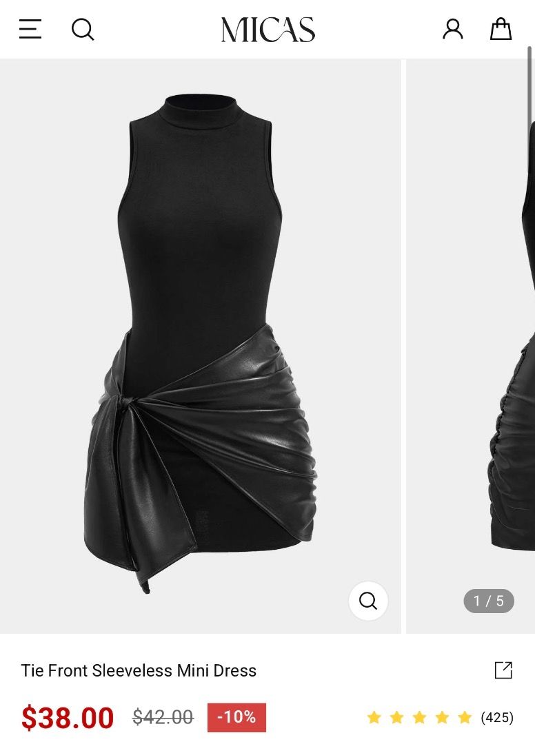 MICAS Tie Front Sleeveless Mini Dress (Category: Dresses) located in Manila. Submitted by 888ry (Listing ID 1438355058, Image 3). Description: 📍Quezon City Size: XS-Small MOP: GCash MOD: Lalamove / J&T 📌 shipping fee is shouldered by the buyer .