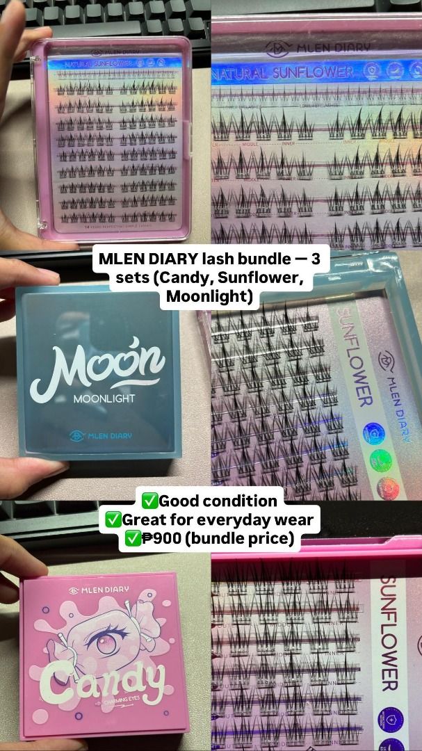 Mlen Diary Lash Bundle (Category: Makeup) located in Caloocan City. Submitted by mariawenttotown (Listing ID 1438310246, Image 1). Description: .