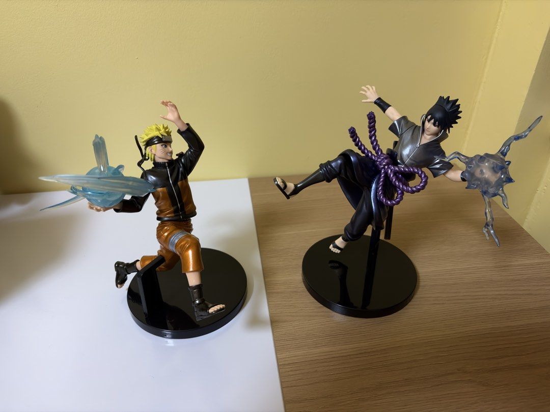 [RUSH SALE] Naruto and Sasuke Figurines (Category: Figurines & Statues) located in Manila. Submitted by dhcrts_ (Listing ID 1438421780, Image 2). Description: WTS LFB PH FLASH SALE! NARUTO & SASUKE FIGURES 📌 [first image] [Boruto] Naruto and Sasuke Set (BIB w/ Box) - ₱1,300 ❌ [second image] [20th Anniversary, Exclusive Figurine Set] Naruto and Sasuke (BIB w/ Box) - SOLD ꩜ Strictly sold as a set each pair ꩜ Lowest price posted ꩜ condi: BIB but st