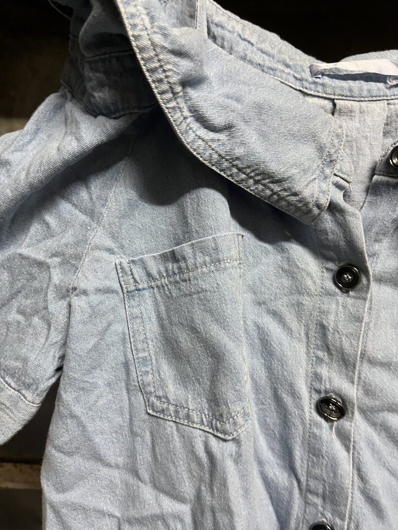 Neb Girl Off-Shoulder Denim Top - Medium (Category: Others Tops) located in Taguig. Submitted by misguidedghost (Listing ID 1438470510, Image 3). Description: Light Denim Off-shoulder Blouse Brand: neb+girl Size: M - Neb Girl off-shoulder denim top - Medium size - Button-down front - Short sleeves - Chest pocket - Unique collar design - Made of denim - Perfect for a casual chic look.