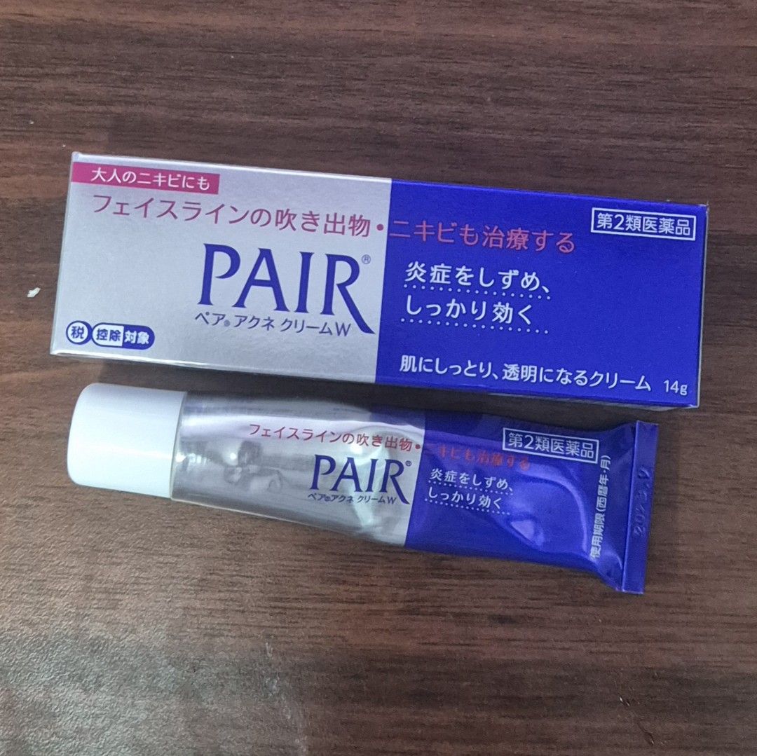 PAIR Acne Cream W 14g (Category: Face Care) located in Manila. Submitted by dinoonara (Listing ID 1438385803, Image 1). Description: - PAIR Acne Cream W (14g) - Japanese formula. - Treats acne and blemishes. - Reduces inflammation. - For facial use. - Expiration Date: 2028.9..