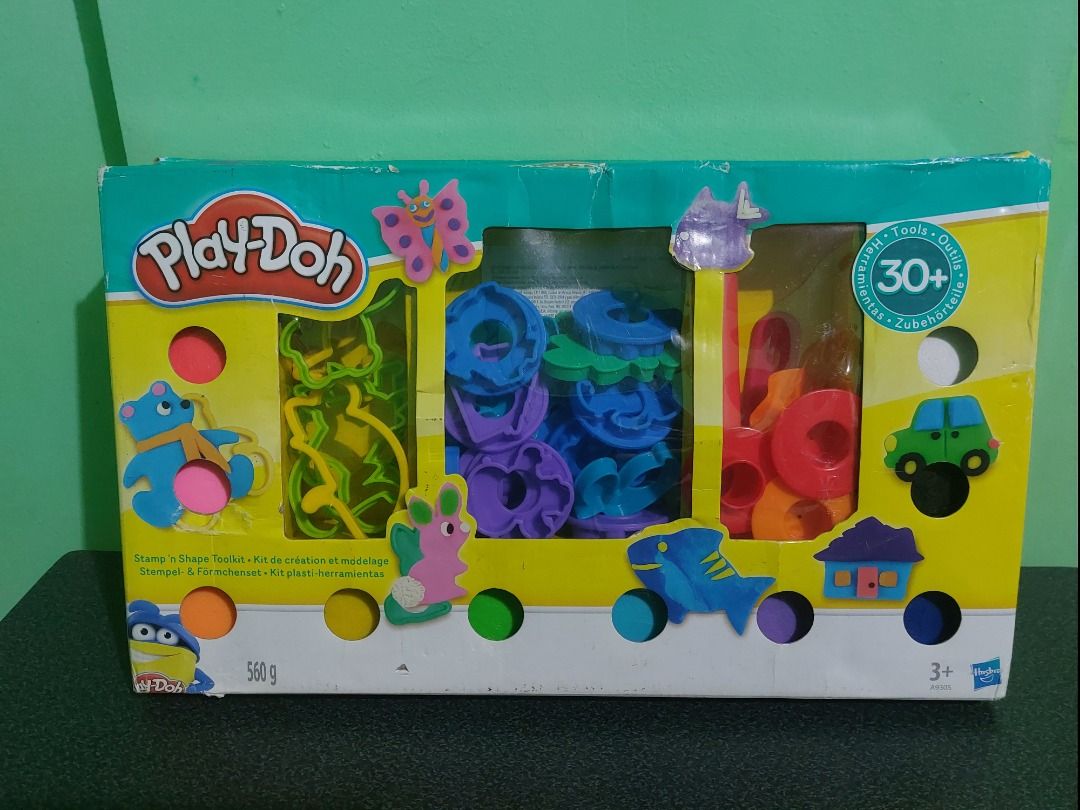 Play-Doh Stamp 'n Shape Toolkit - 30+ Tools, 10 Colors (Category: Toys & Games) located in Paranaque City. Submitted by ca.firstonlinebiz (Listing ID 1438460182, Image 1). Description: Sealed Play-Doh Stamp 'n Shape Toolkit - 30+ Tools, 10 Colors - Fun Play-Doh kit for kids! - Includes molds for animal shapes. - Comes with 10 tubs of colorful Play-Doh. - Suitable for ages 3 and up. - Encourages creative play. - Helps develop fine motor skills. - 