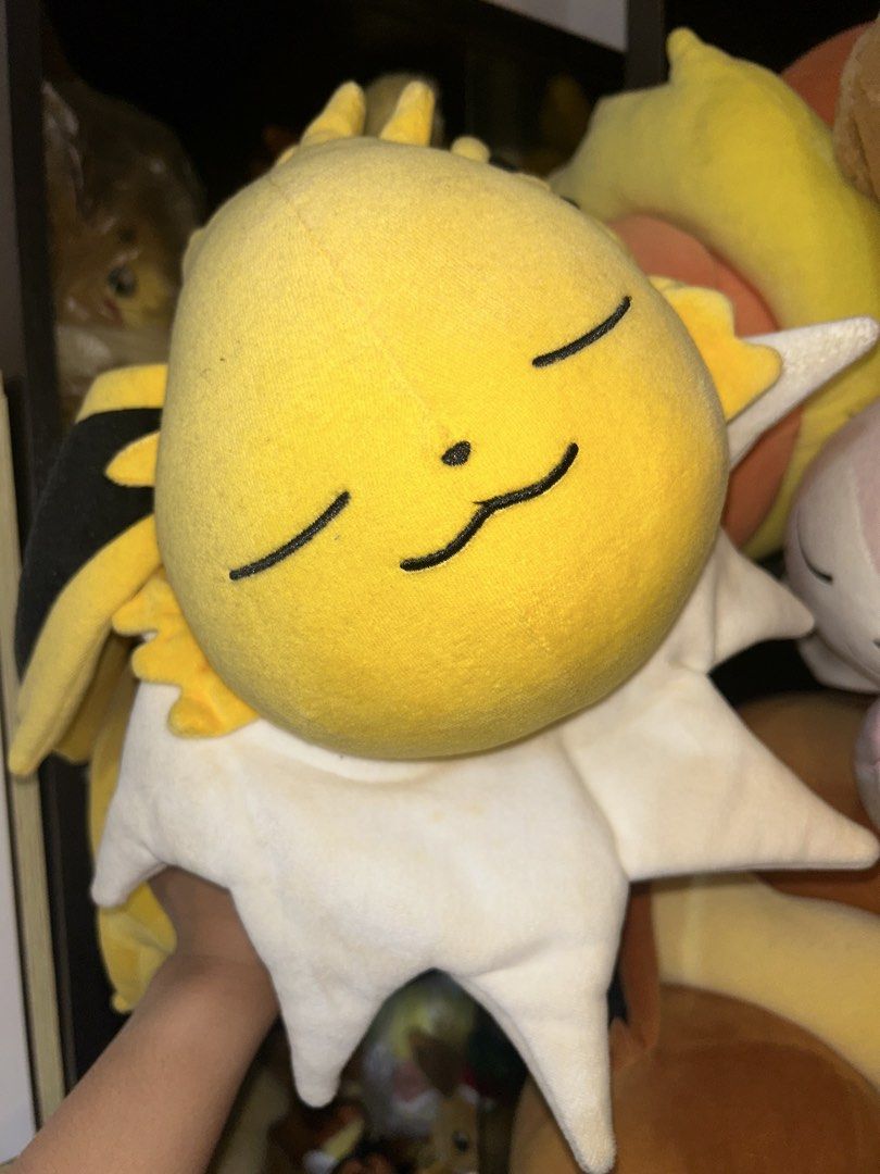 Pokemon Center Sleeping Jolteon Plush Toy (Category: Plushies & Soft Toys) located in Quezon City. Submitted by dangogow (Listing ID 1438333974, Image 1). Description: - Jolteon - not sure if lightened head (negotiable) - Features a yellow body with white accents - Smiling face with closed eyes - Soft and cuddly material - Great size for display or cuddling.