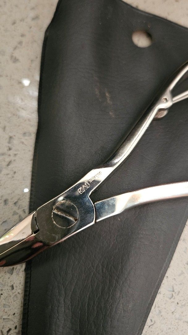 Professional Nail Clipper (Category: Hands & Nails) located in Alfonso. Submitted by jbcamet (Listing ID 1438500997, Image 2). Description: - Professional nail clipper - Made of stainless steel - Curved design for precise trimming - Includes a protective black case - Sleek and minimalist case design.