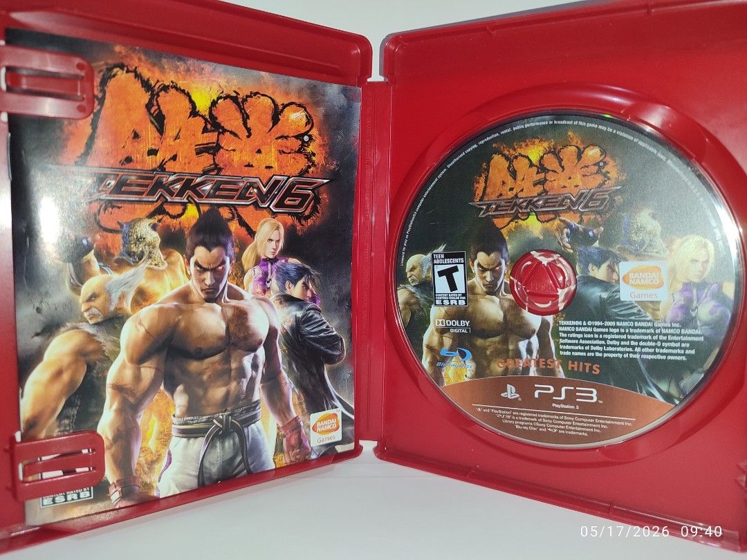 PS3 - Tekken 6 (PRE-OWNED) "R1" (Category: PlayStation) located in Mendez-Nunez. Submitted by sf2_gameshop (Listing ID 1438314477, Image 3). Description: PLEASE READ CONDITION: A pre-owned item, still in good condition. Tested working. It comes with a game manual. GENRE: Fighting MODE: 1 to 2 players REGION: 1 - US VOICE: English IN-GAME TEXT: English MANUAL: English Feel free to chat for any inquiries and you may check my shop regularly for item