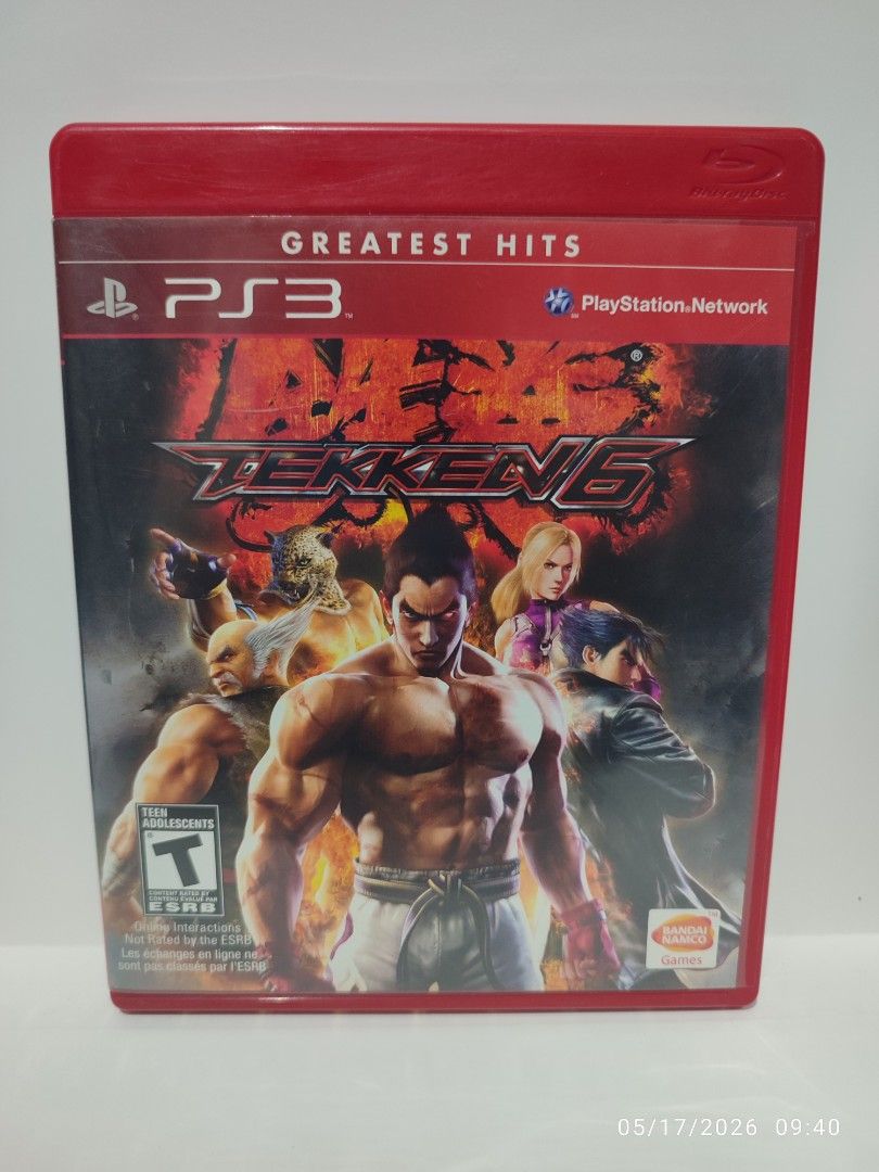 PS3 - Tekken 6 (PRE-OWNED) "R1" (Category: PlayStation) located in Mendez-Nunez. Submitted by sf2_gameshop (Listing ID 1438314477, Image 1). Description: PLEASE READ CONDITION: A pre-owned item, still in good condition. Tested working. It comes with a game manual. GENRE: Fighting MODE: 1 to 2 players REGION: 1 - US VOICE: English IN-GAME TEXT: English MANUAL: English Feel free to chat for any inquiries and you may check my shop regularly for item