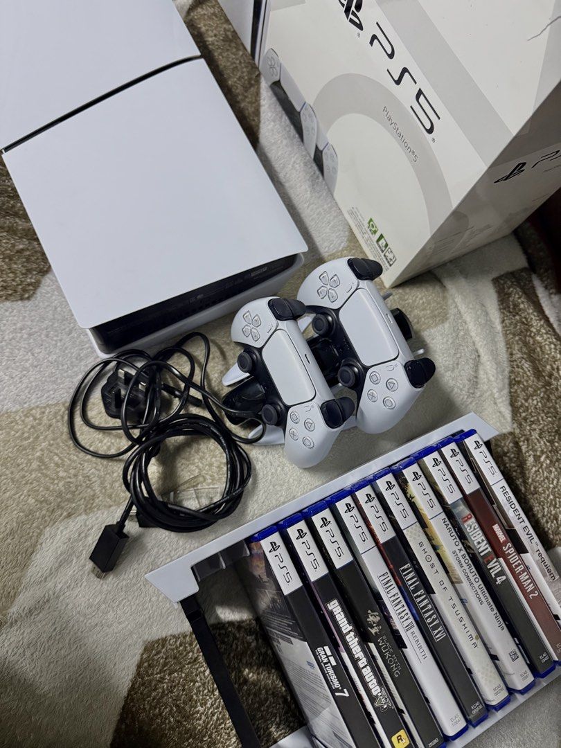 PS5 Slim w/ 10 Games (Category: PlayStation) located in Del Monte. Submitted by jcpalatino (Listing ID 1438462422, Image 1). Description: FOR SALE: PS5 Slim 1TB ₱52,000 slightly negotiable Games and Accesories worth 29,000 purchased last December 2024 from datablitz sm annex Inclusions: Complete box and manual Original 2 controller with connector Original HDMI cable and power cable 10 PS5 Games Purchased on Datablitz (List Posted in 4th Pic) Deta