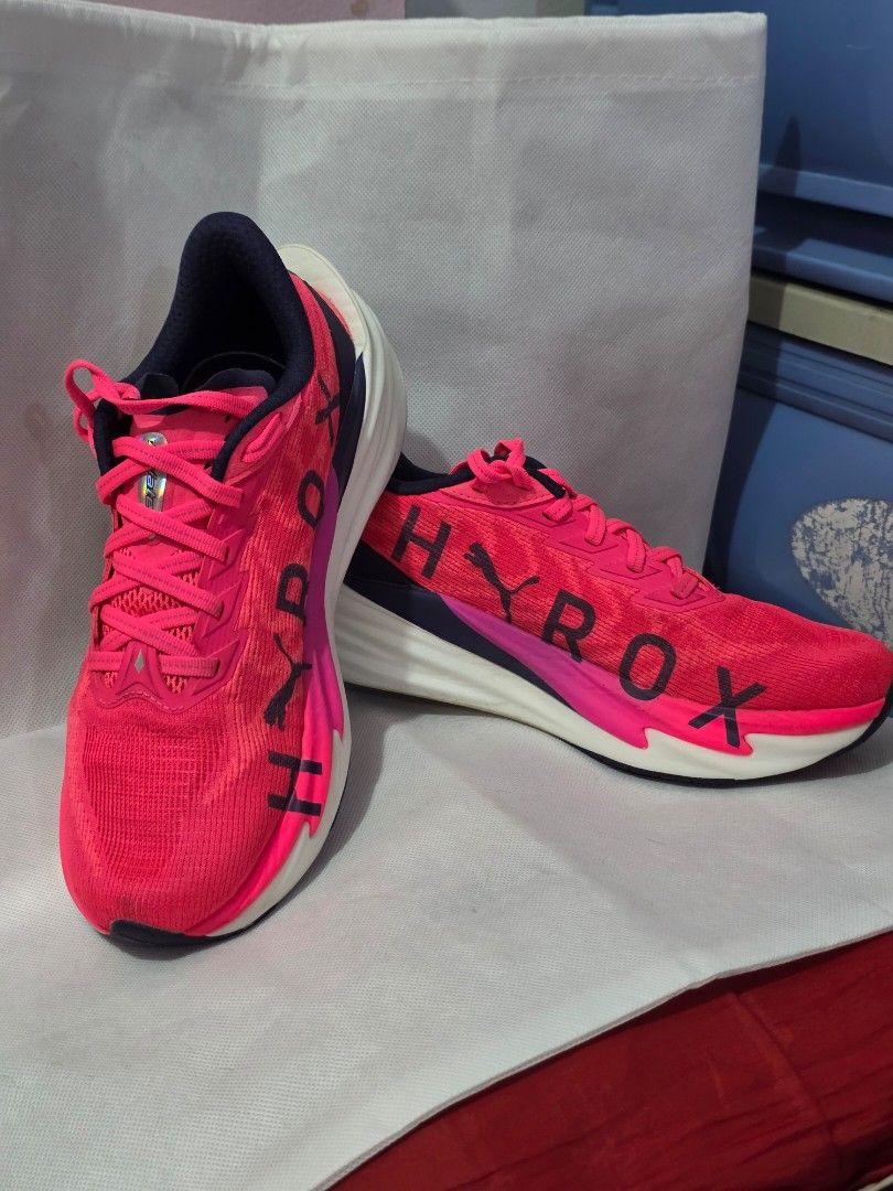 Puma Deviate Nitro 4 - Hyrox Pink (Category: Sneakers) located in Manila. Submitted by alyssamadrigal (Listing ID 1438374555, Image 1). Description: Puma Deviate Nitro 4 – HYROX Pink (Women's US 7 / 23.5 cm) ​Description: Selling a barely used pair of Puma Deviate Nitro 4 in the limited HYROX Pink colorway. If you are looking for an elite race-day or speed training shoe with maximum energy return, this is it. ​👟 ITEM DETAILS: ​Model: Puma Deviat