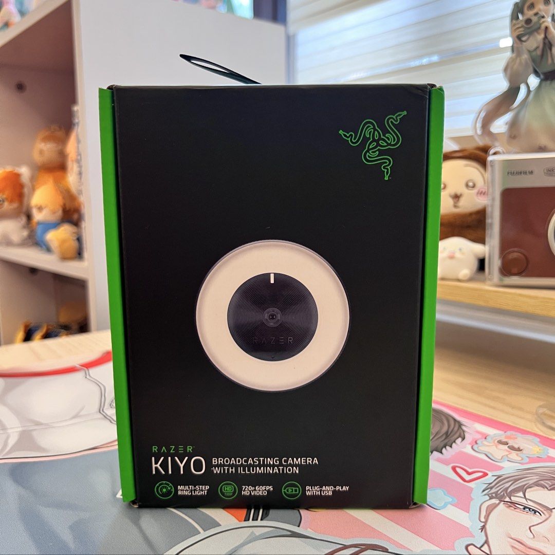 Razer Kiyo Broadcasting Camera with Illumination (Category: Webcams) located in Baguio. Submitted by dunzymon (Listing ID 1438380008, Image 1). Description: - Razer Kiyo broadcasting camera - Video Recording: 720p at 60FPS and 1080p at 30FPS - Plug-and-play USB connection - Includes: Camera and USB cable - Ring light is adjustable (brightness adjustable) - Condition: Used barely. Film still on light ring. - bought from datablitz. OG price is 3k+ 