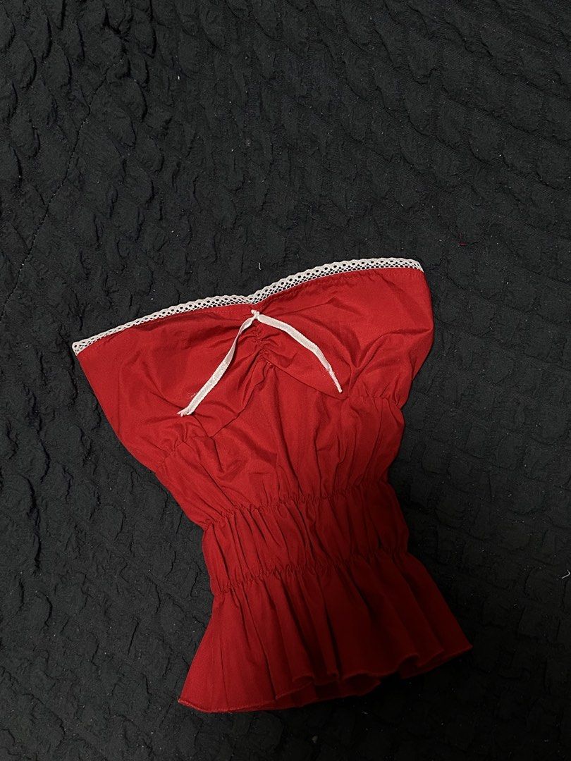 red lace tube top (Category: Sleeveless) located in Manila. Submitted by _shopaly (Listing ID 1438416222, Image 1). Description: .