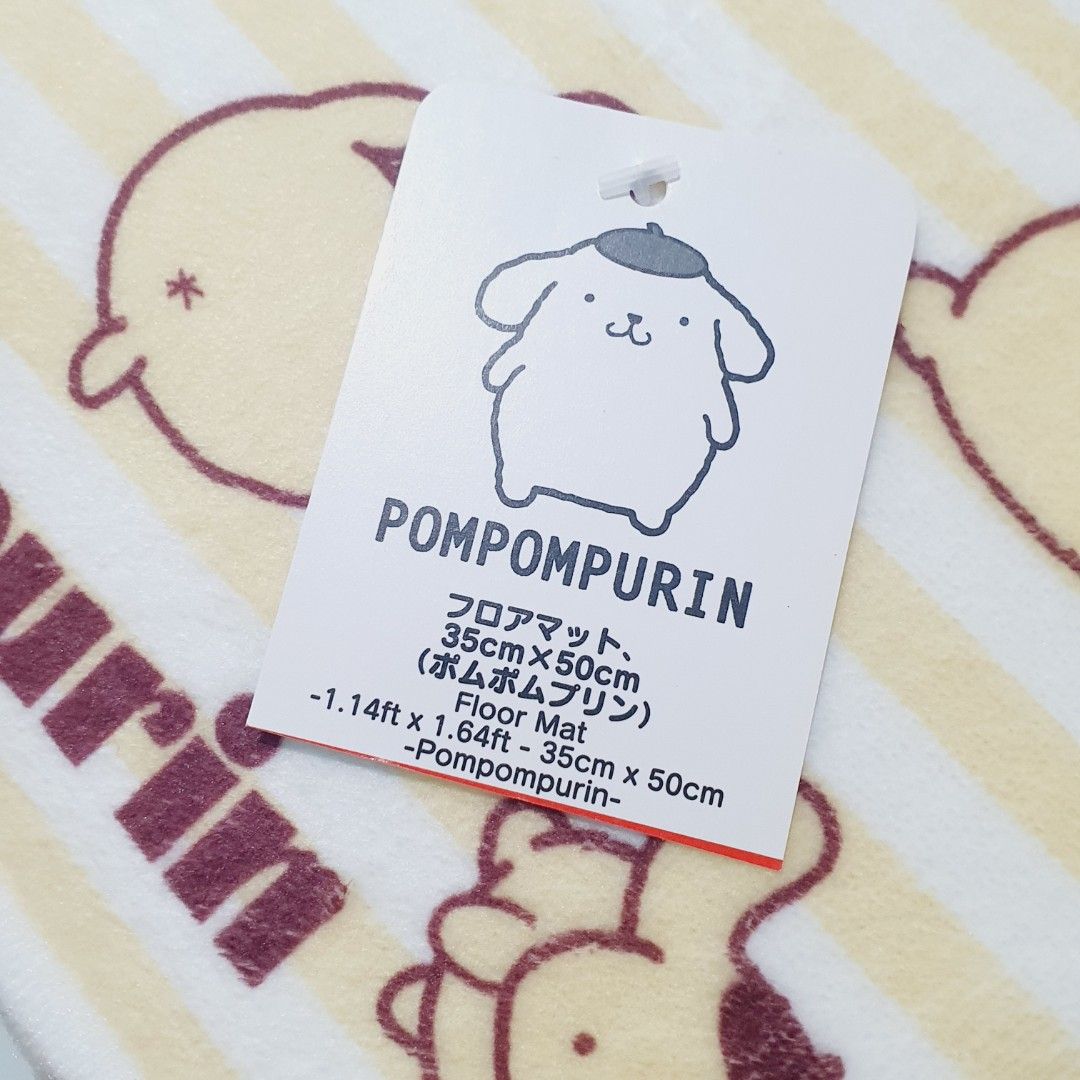 Sanrio Floor Mat Pompompurin (Category: Carpets, Mats & Flooring) located in Taytay. Submitted by kyo.mono (Listing ID 1438480242, Image 2). Description: 💟Follow us on IG: kyo.mono for faster replies TikTok: kyo.mono_ for videos and review Brand new with paper tag Auth from Japan Actual photo posted.