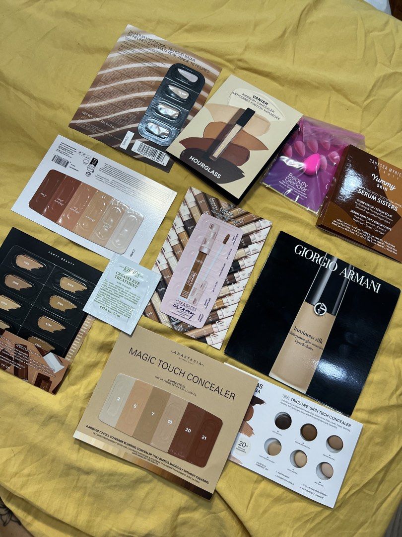 Sephora Concealer Samples Make-up (Category: Makeup) located in Paranaque City. Submitted by guevssss (Listing ID 1438314152, Image 1). Description: - Concealer sample set - Brand new, never used any of the samples - Brands include: Hourglass, Tarte, Fenty Beauty, Anastasia Beverly Hills, Giorgio Armani, Danessa Myricks - Includes mine Beauty Blender - from Sephora US.