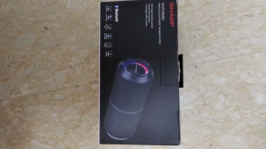 Sharp wireless bluetooth speaker (Category: Soundbars, Speakers & Amplifiers) located in Singapore. Submitted by casablancaa (Listing ID 1438339674, Image 2). Description: Sharp GX-BT290(BK). New.