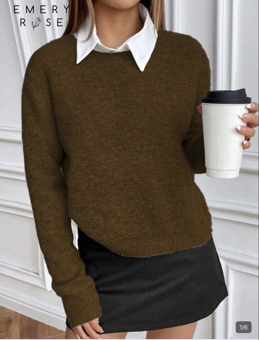 Shein Emery Rose Brown Sweater (Category: Coats, Jackets and Outerwear) located in Rizal. Submitted by archivebya (Listing ID 1438388387, Image 1). Description: Shein Emery Rose Brown Sweater - color: brown - used once for a Taiwan trip last January 2026 - perfect for winter weather.