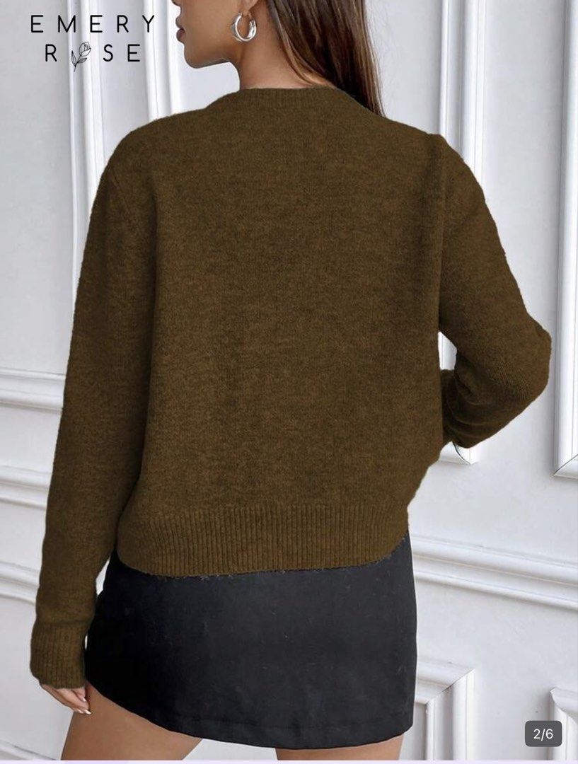 Shein Emery Rose Brown Sweater (Category: Coats, Jackets and Outerwear) located in Rizal. Submitted by archivebya (Listing ID 1438388387, Image 2). Description: Shein Emery Rose Brown Sweater - color: brown - used once for a Taiwan trip last January 2026 - perfect for winter weather.