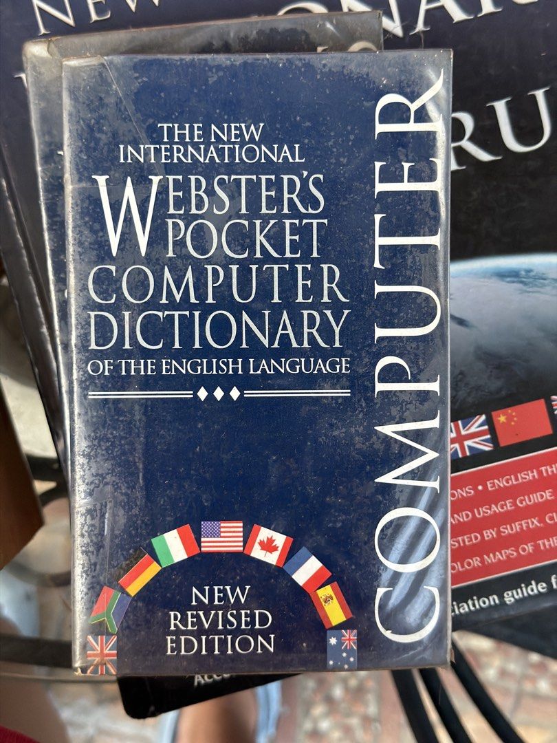 TAKE ALL - Webster's Dictionary and Thesaurus Collection (Category: Textbooks) located in Manila. Submitted by iraygana (Listing ID 1438411863, Image 3). Description: - Webster's Dictionary and Thesaurus Collection - Includes: - New Universal Dictionary & Thesaurus - New International Pocket Grammar, Speech & Style Dictionary - Pocket Computer Dictionary - New International Pocket Thesaurus - Perfect for students and language learners..