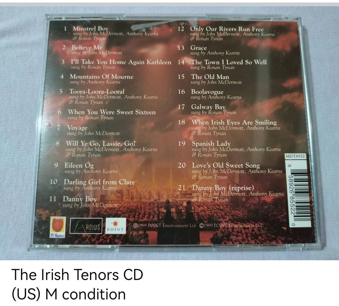The Irish Tenors CD (unsealed) (Category: CDs & DVDs) located in Dangcagan. Submitted by cd_haven5 (Listing ID 1438422617, Image 2). Description: #FORSALE #FORSALE #FORSALE #Authentic #Legit #Original We only sell original items. All items posted are on hand. Please message me for availability of the item/s because the items are also posted on my other online stores. All items are imported unless stated PH. We also accept Pre-orders. Payment Meth