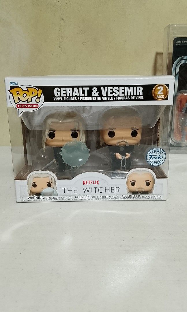 The Witcher Geralt & Vesemir Funko pop 2-Pack (Category: Figurines & Statues) located in Quezon City. Submitted by collectorstherapy (Listing ID 1404357948, Image 1). Description: - Funko Pop! 2-pack featuring Geralt and Vesemir. - From The Witcher Netflix series. - Includes two vinyl figures. - Features the Funko Pop! Television logo. - Figures are in original packaging..