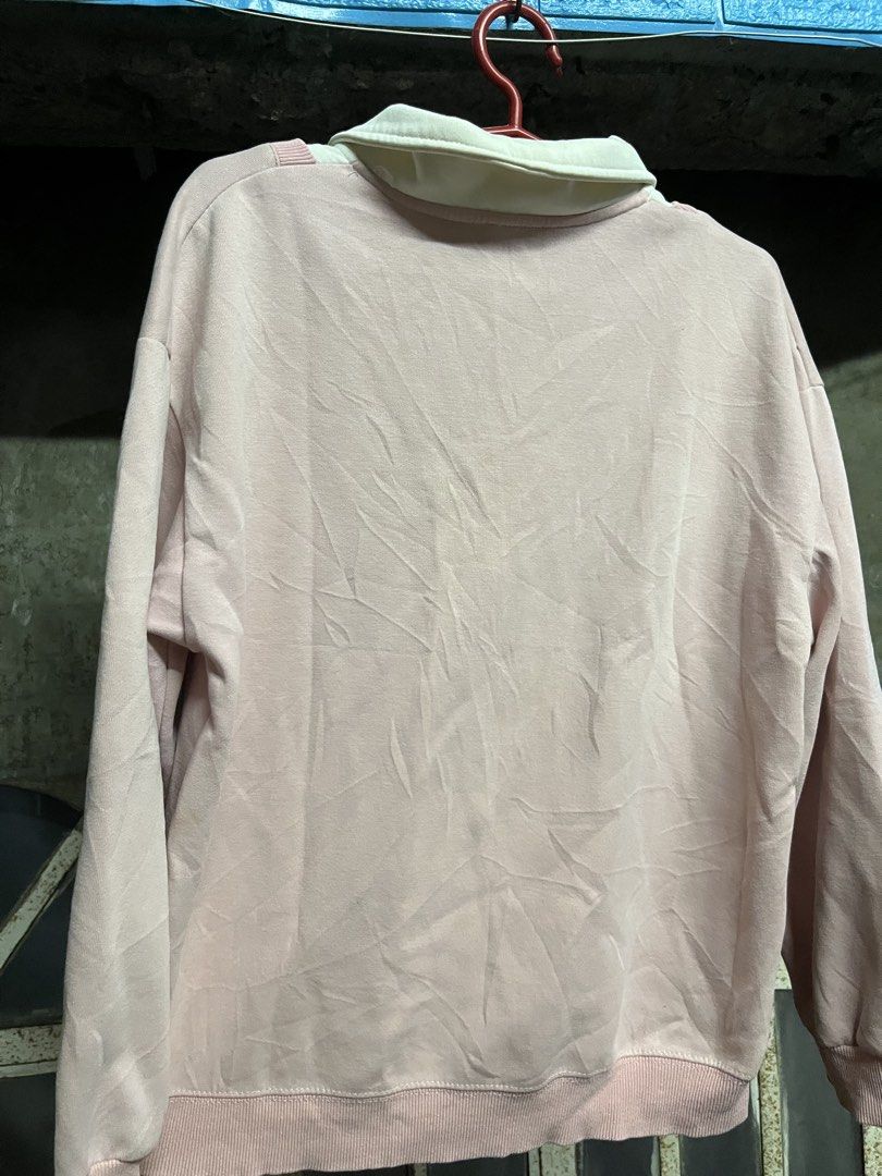 Thrasher Kateboard Magazine Sweatshirt (Category: Longsleeves) located in Taguig. Submitted by misguidedghost (Listing ID 1438471983, Image 3). Description: Pink Long-sleeve Shirt with Inner White Polo Brand: Hone Baby YLC Size: M to L - Pink Thrasher sweatshirt - White collar - Thrasher Magazine logo on front - V-neck with buttoned collar - Plain pink back - Ribbed cuffs - Comfortable, casual fit.