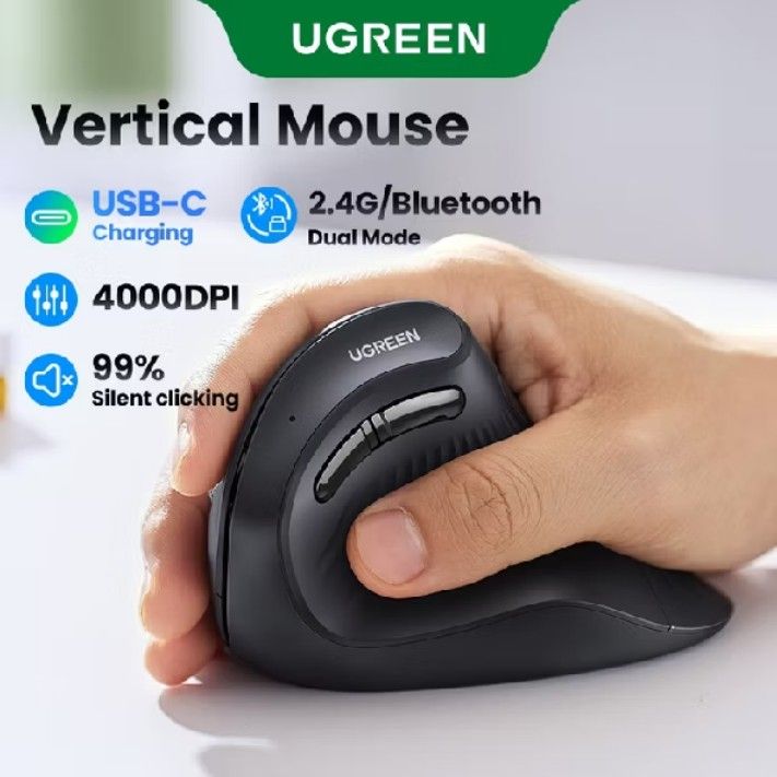 UGREEN Vertical Mouse - 2.4G/Bluetooth Dual Mode456508968125736960