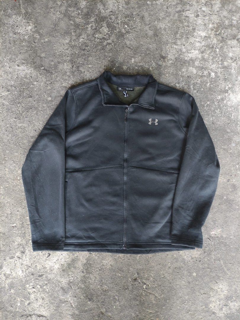Under Armour full-zip fleece track jacket (Category: Activewear) located in Bocaue. Submitted by mosthighcollective (Listing ID 1438456694, Image 1). Description: Under Armour full-zip fleece track jacket Size: XL on tag Dimes: 23.5 width 27 length Excellent condition No issue 900 only Dm me to purchase 📥.