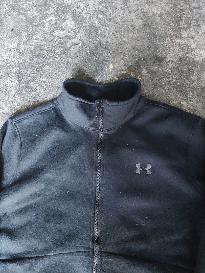 Under Armour full-zip fleece track jacket (Category: Activewear) located in Bocaue. Submitted by mosthighcollective (Listing ID 1438456694, Image 3). Description: Under Armour full-zip fleece track jacket Size: XL on tag Dimes: 23.5 width 27 length Excellent condition No issue 900 only Dm me to purchase 📥.