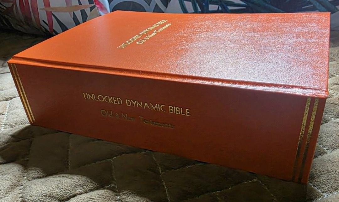 UNLOCKED DYNAMIC BIBLE (Old and New Testaments) (Category: Religion Books) located in Quezon City. Submitted by marklamsen (Listing ID 1438363414, Image 2). Description: For Sale (via PRE-ORDER) - UNLOCKED DYNAMIC BIBLE (Old and New Testaments) An English translation of the Holy Bible designed for functional clarity In brand new hardbound orange cover copy Giant but handy size with large print (for easier reading) Popular for the use of 1 Cor. 5: