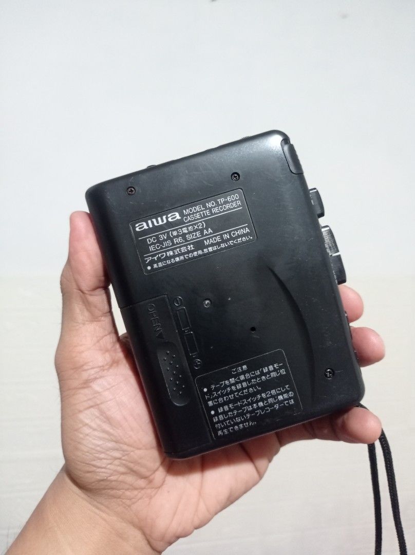 Walkman Cassette Player Recorder Aiwa Fully Serviced (Category: Portable Music Players) located in Quezon City. Submitted by thomasmalapino (Listing ID 1438417033, Image 2). Description: Walkman Aiwa Cassette Player Recorder Fully Serviced MODEL TP-600 All functions working Fully serviced changed original spec belts Cleaned Calibrated speed adjusted 100% all stock original All buttons speaker switches fully working Powered by 2xAA batteries PM DE