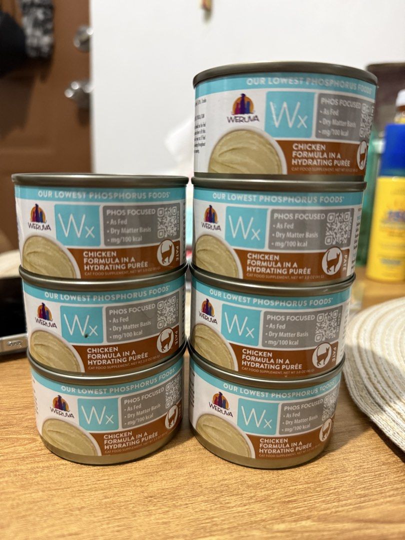 Weruva low phosphorus Chicken Paté (Category: Pet Food) located in Manila. Submitted by dphnrz2 (Listing ID 1438468970, Image 1). Description: Weruva Chicken Paté for cats -low phosphorus food Best before: April 29, 2027 Bought this 250 per can Fed to my cat after major surgery 7pcs Take all for 1400.