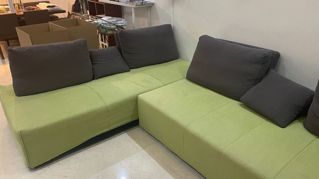 2 Sofas with washable covers + extra cover set (Cosimo) (Category: Sofas) located in Singapore. Submitted by mosyn (Listing ID 1438688184, Image 1). Description: - Two Comfortable 2-seater sofas - Each sofa is 250cm (L) x 100 cm (W) x 40cm (H) - Great for living rooms and entertainment areas - Easy to customize and arrange - The backrests can be moved as you like or completely removed to convert each sofa to a temporary bed. - 2 cover sets availa