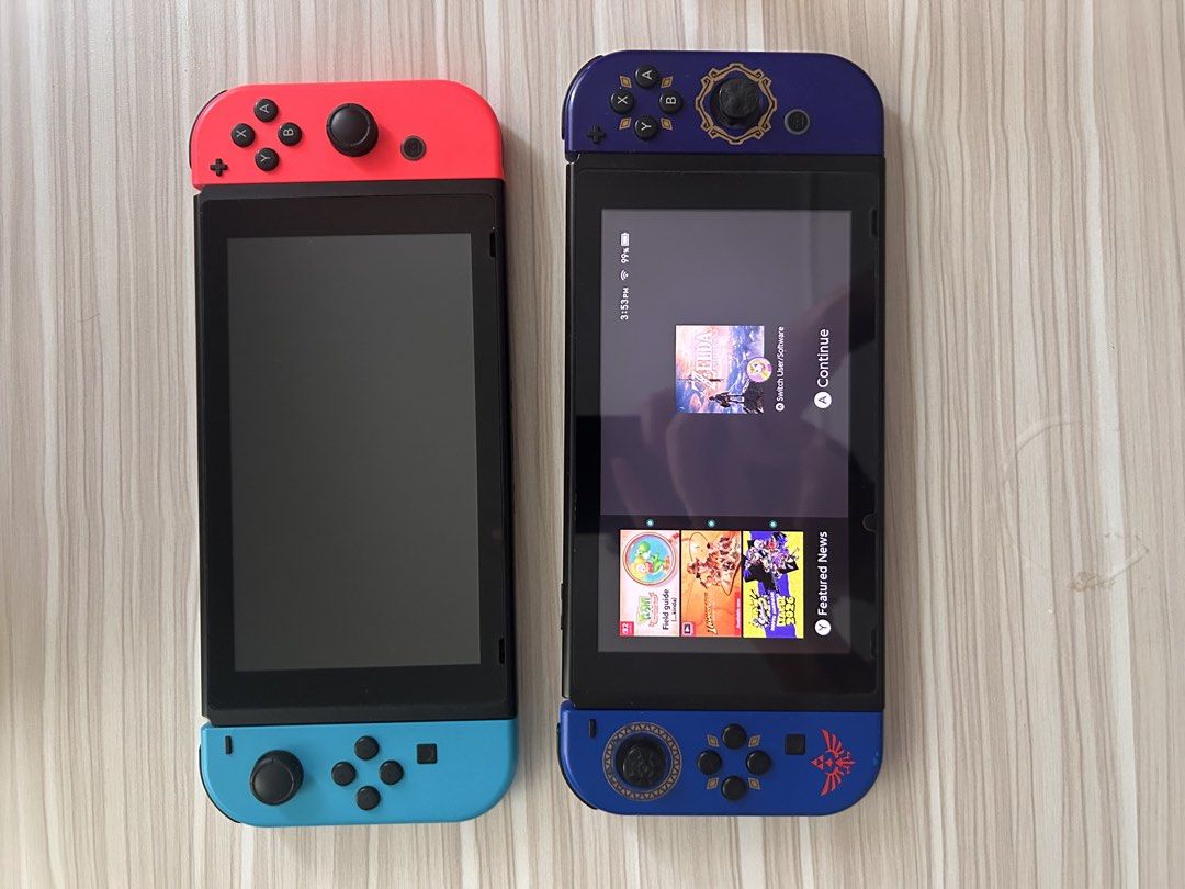 2 UNITS NINTENDO SWITCH 1 (Category: Nintendo) located in Caloocan City. Submitted by zonezoneozone (Listing ID 1438578192, Image 1). Description: 2 UNITS SWITCH SOLD AS PAIR Includes 1 dock, 1 external joycon attachment, and 1 USB-C charger (no hdmi) First unit (blue and red joycons) -LCD has lines (loose cable) but software still works -software works perfectly when docked -joycon only works when attached to switch (not when docked) Second unit