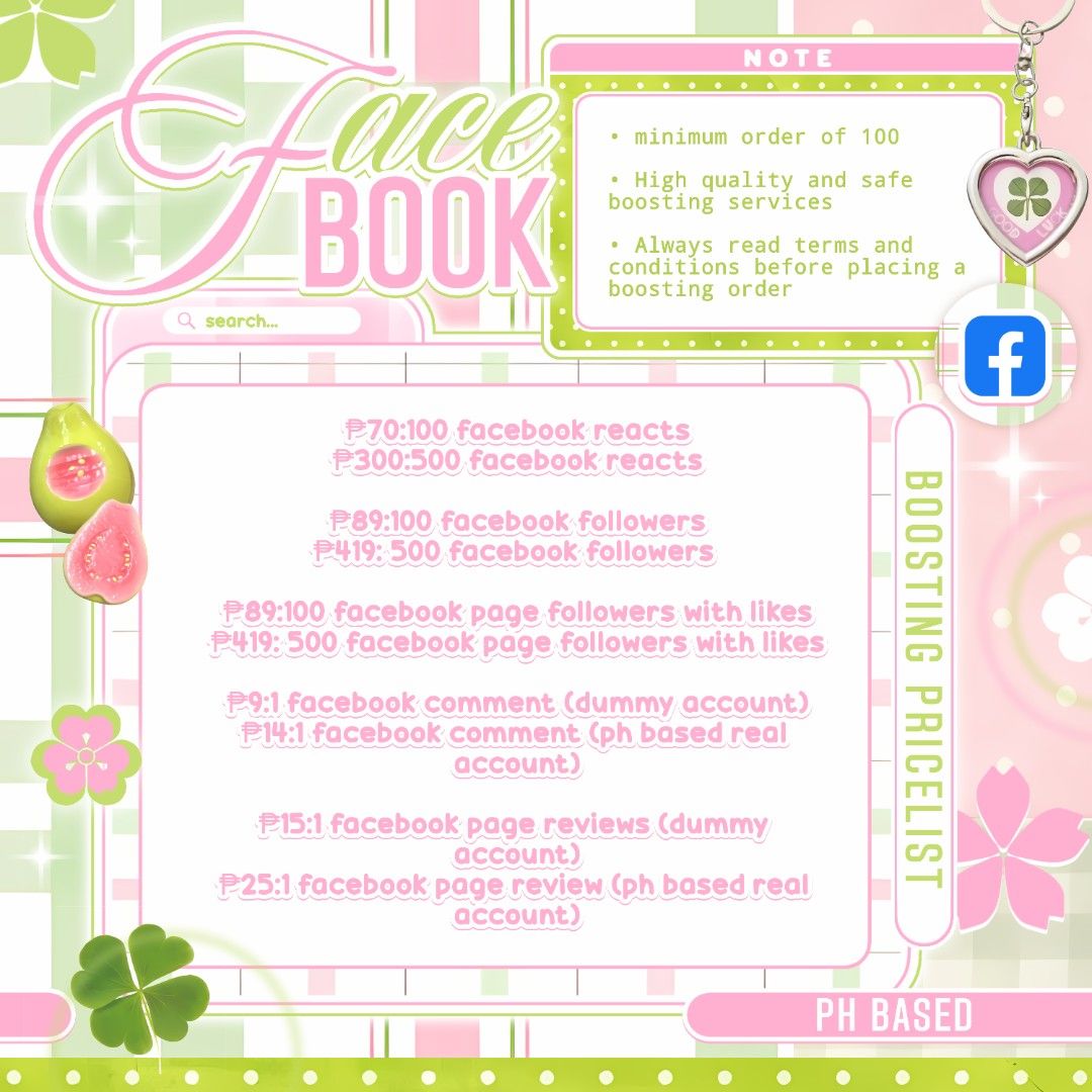 🍀 boost fb ph based & international based (Category: Game Gift Cards & Accounts) located in Caloocan City. Submitted by medishoppee_ph (Listing ID 1438522147, Image 1). Description: .