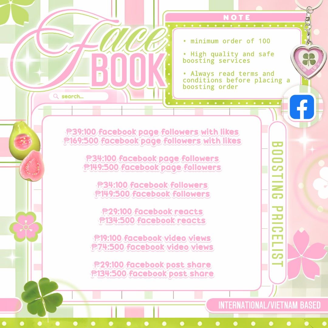 🍀 boost fb ph based & international based (Category: Game Gift Cards & Accounts) located in Caloocan City. Submitted by medishoppee_ph (Listing ID 1438522147, Image 2). Description: .