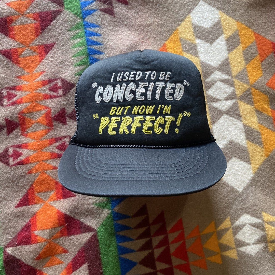 💯 Vintage Statement trucker hat 💯 (Category: Caps & Hats) located in Makati City. Submitted by vinthrill (Listing ID 1438557581, Image 2). Description: 100% Cotton Info tag Snapback Note: Some of this item are good or used condition may seen some wear and tear like distressing, stains and fades which adds character to this item All sales final No return/exchange Ships 1 - 2 days after purchase . . . . . . . #statement #vintagehat #vintagewear #