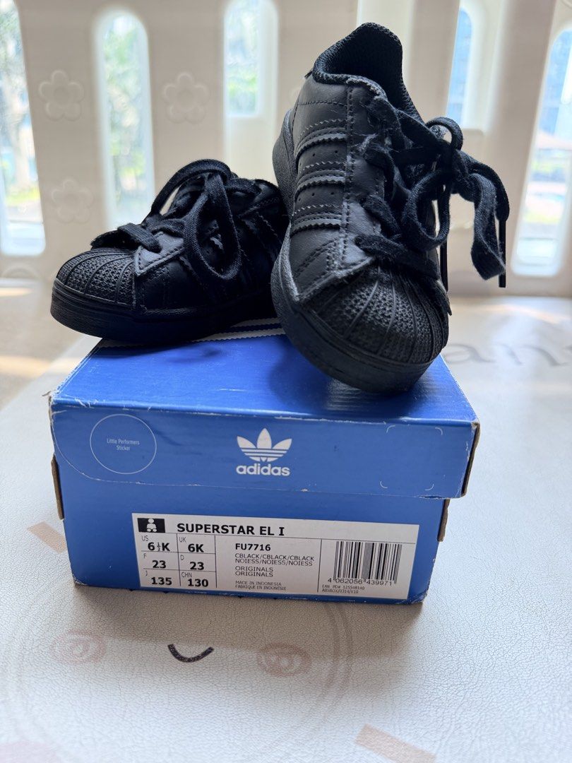Adidas shoes for kids (Category: Babies & Kids Fashion) located in Taguig. Submitted by niccaoh (Listing ID 1438575209, Image 2). Description: Adidas shoes for toddlers (boy/girl) 1. Adidas Superstar Black size US 6.5K with box like new 700php 2. Adidas Disney Monsters Inc. size US 5K w/o box lightly used 500php 3. Adidas Disney Bambi brown/orange size US 7.5k w/o box lightly used 500php 4. Adidas blue size US 6K w/o box lightly used 500php 5. Ad