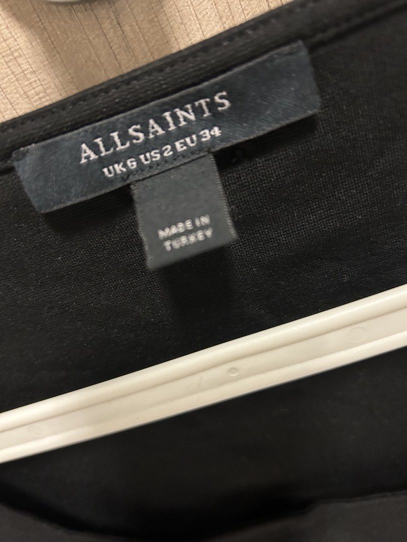 AllSaints Ciara Black Crop Top (Category: Others Tops) located in Angeles City. Submitted by mycl0set (Listing ID 1438538249, Image 2). Description: Black crop top from AllSaints. Features long sleeves and a scoop neckline. Size UK 6, US 2, EU 34. Made in Turkey. The top has a metal AllSaints tag at the back. The length of the top is approximately 12 inches..