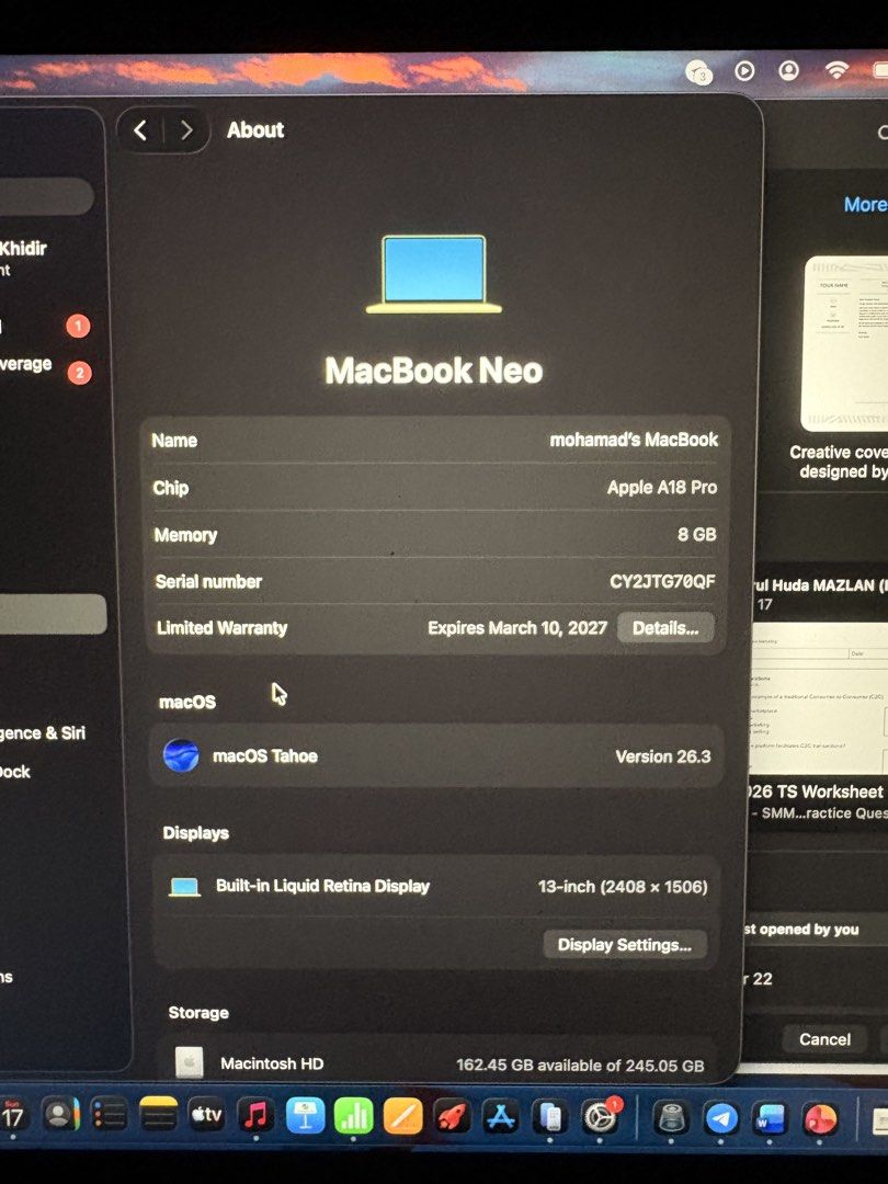 Apple MacBook Neo457819143789629441