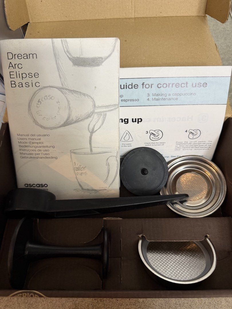 Ascaso Basic Espresso Coffee Machine (Category: Coffee Machines & Makers) located in Paranaque City. Submitted by jaysanti (Listing ID 1438626023, Image 2). Description: Ascaso Basic Espresso Machine complete accessories and never used brand new, I just don’t have the box but the package is complete with manuals and original accessories. 0-9-1-5-2-8-7-2-7-5-6 Made in Spain color is light blue perfect for home use ASCASO Basic Coffee Espresso mach
