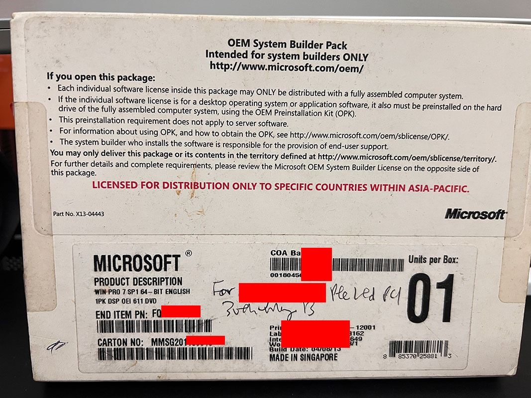 Authentic Microsoft Windows 7 Professional OEM457831619515525121