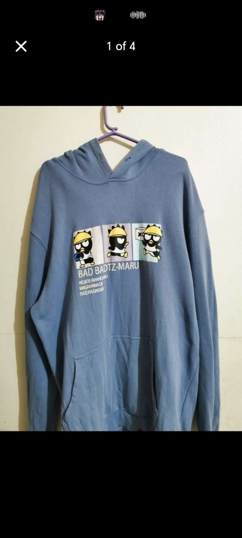 Bad Badtz-Maru Hoodie (Category: Coats, Jackets and Outerwear) located in Manila. Submitted by johnzkie3066075 (Listing ID 1438560659, Image 2). Description: - Bad Badtz-Maru graphic hoodie - Features a kangaroo pocket - Includes a hood - Made of soft material - Graphic includes "BAD BADTZ-MARU" text Solid na solid pamorma pang outfit mga lods. Ikaw na bahala. Pm lang. .