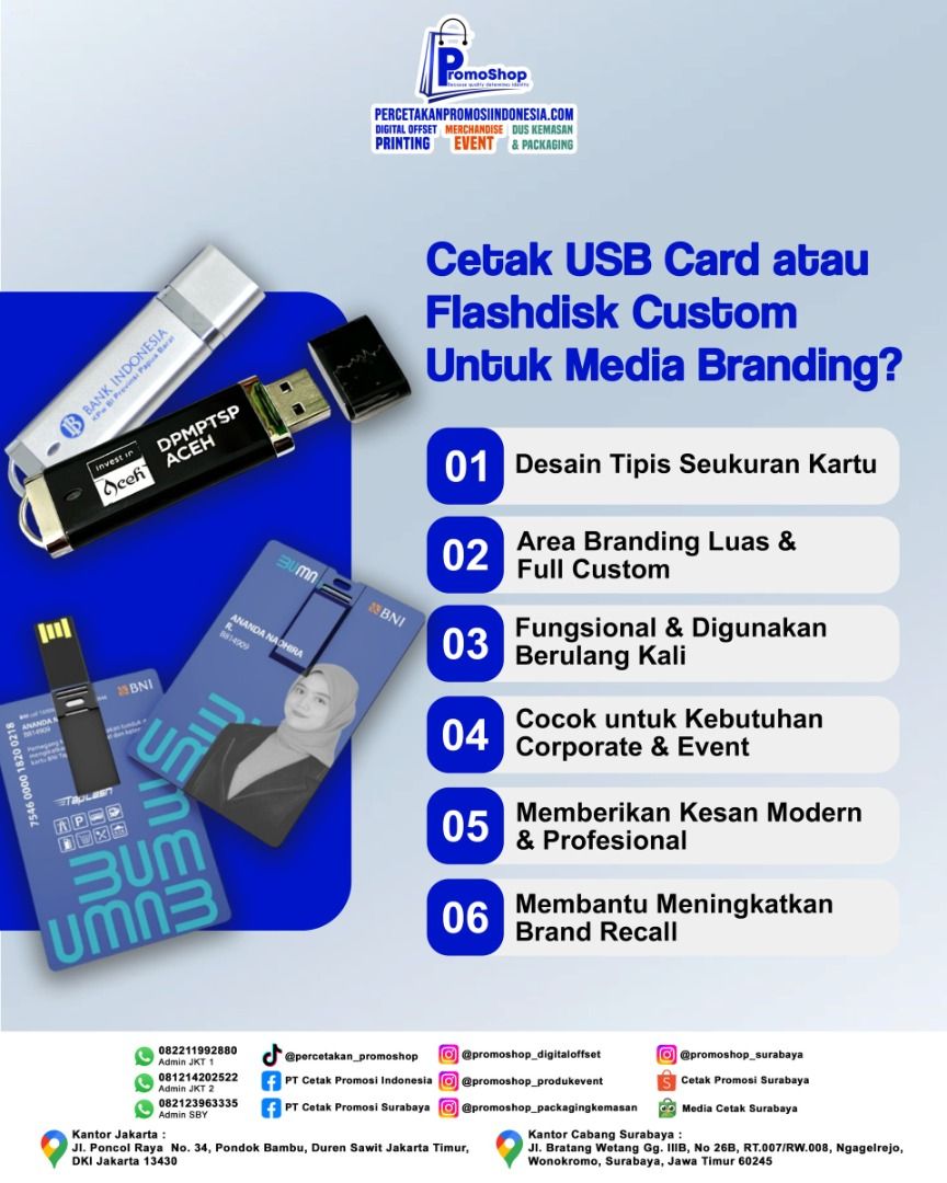 Cetak USB Card Custom Flashdisk Card Souvenir Flashdisk Termurah di ...