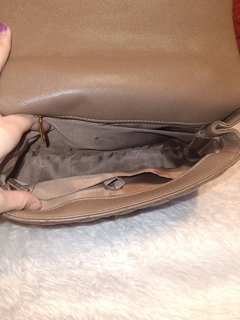Chanel Taupe Coco Handle (Category: Luxury Bags & Wallets) located in San Juan City. Submitted by cheryl20624 (Listing ID 1438676135, Image 3). Description: -Color: Taupe -Brand: Chanel -condition: like new -Material: Quilted Textured Leather -style: elegant/Classg Handbag #Chanel #fyp #buynow #handbag #likenew.