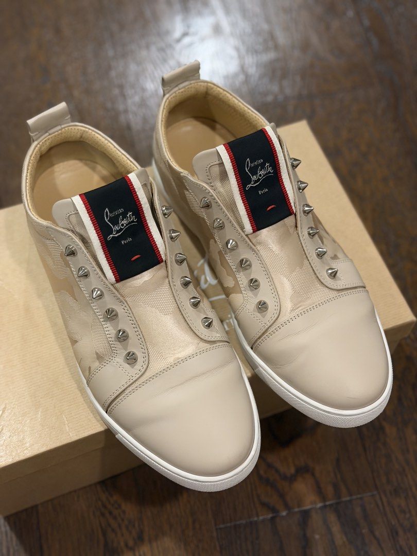 Christian Louboutin Spiked Sneakers (Category: Sneakers & Footwear) located in Taguig. Submitted by ericalopez (Listing ID 1438610849, Image 1). Description: Christian Louboutin Spiked Sneakers Price: 29,000 Size EU 44 Complete box and dust bag 100% Authentic Location: Pick up Or Delivery via lalamove or lbc .